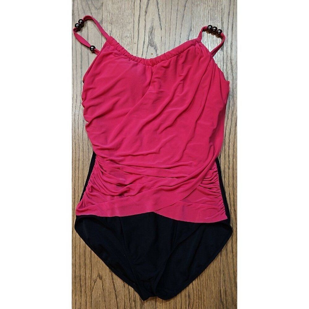 AQUA GREEN Shaping Slimming One-Piece Swimsuit Women's Size XL